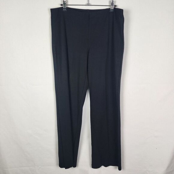 Eileen Fisher Black Pull On Wideleg Pants Size Medium Minimalist Neutral Classic - Picture 1 of 6